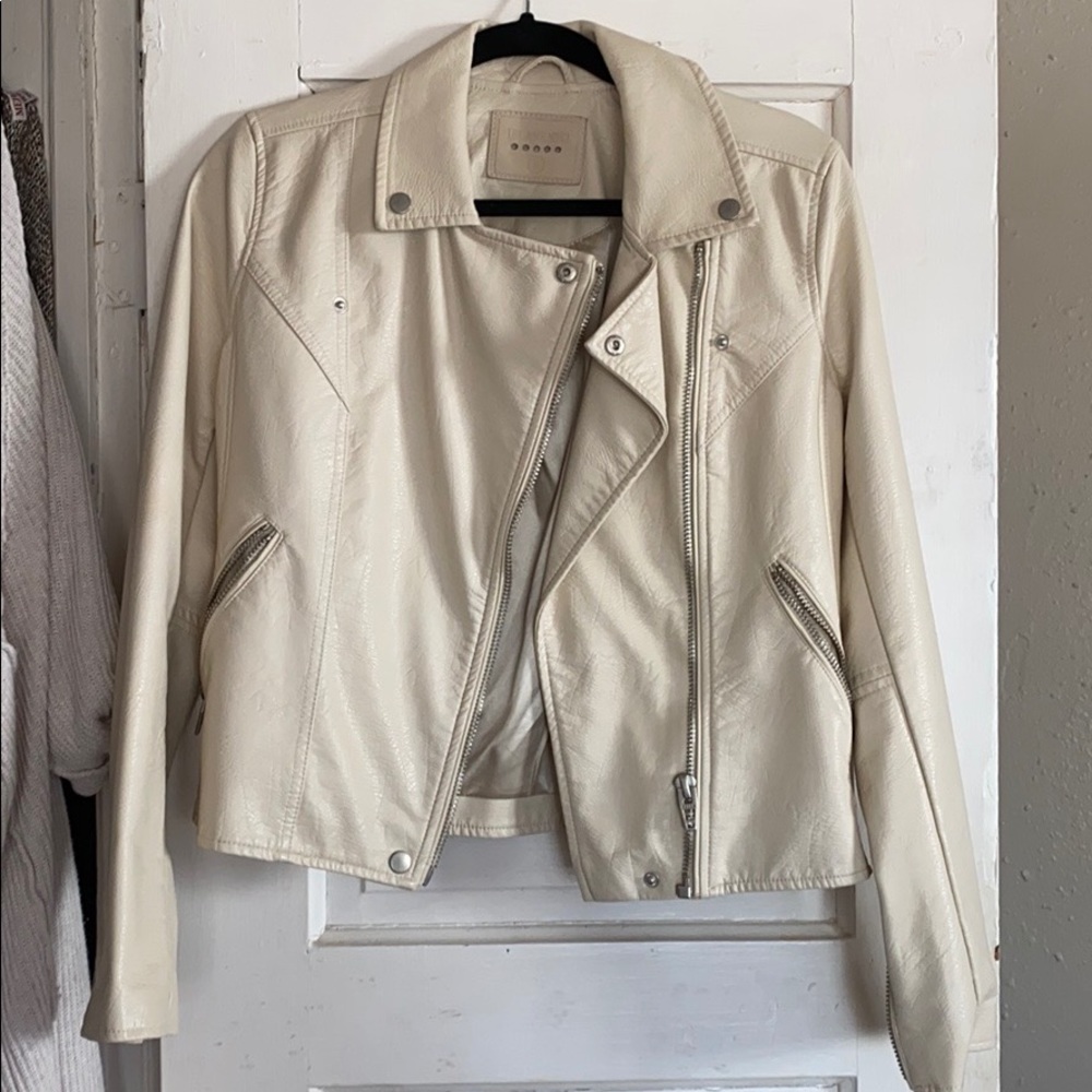 Blank nyc cream leather jacket